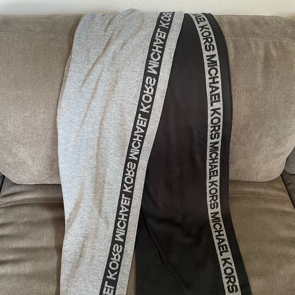 Michael Kors Black and Gray Logo Scarf